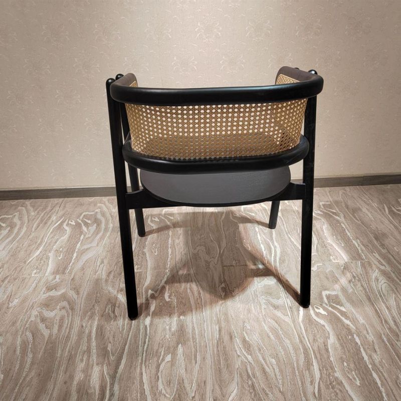 Commercial Restaurant Furniture Real Rattan Cane Wood Chair