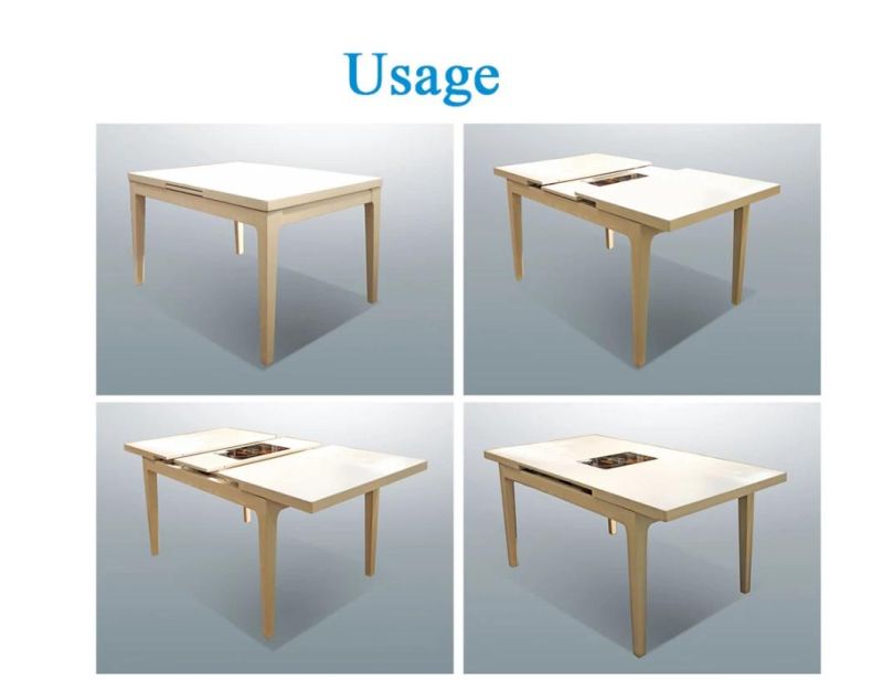 New Modern Home Dining Table Furniture Automatic Lift Uptable Slide