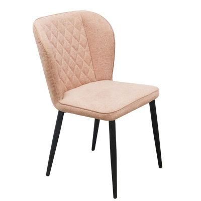 Wholesale Modern Luxury Fashion Colorful Soft Fabric Upholstery Cafe Dining Chair with Metal Leg