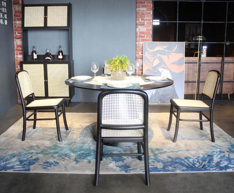 Commercial Modern Restaurant Furniture Black Wooden Dining Chairs