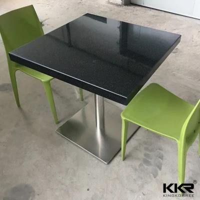 Black Square Dining Solid Surface Dinner Table Top Furniture for Hotel