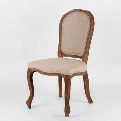 Rch-4008 Vintage Fabric Dining Louis Chair