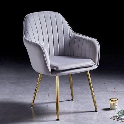 Upholstery Soft Fabric High Back Velvet Dining Chair