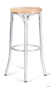 626-H75-Stw Thonet Stool with Wooden Seat Bar Stool