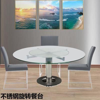 Dining Furniture Swviel Glass Table Dining Table