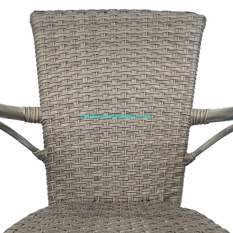 Outdoor Rattan Garden Furniture Strong Heavy Duty Stackable Aluminum Wicker Dining Furniture