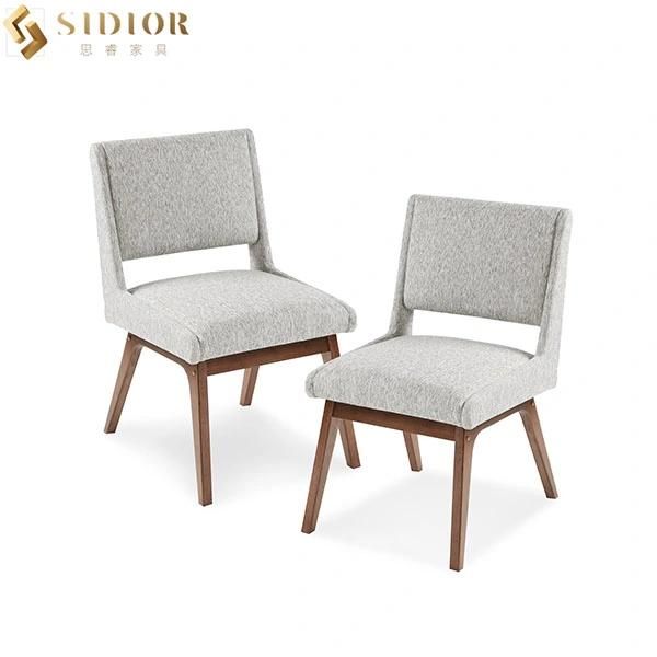 ODM OEM Fabric Upholstered Solid Wood Dining Chair for Restaurant