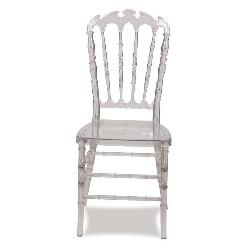 White Transparent Resin Crystal Clear Plastic Acrylic Wedding Chiavari Chair