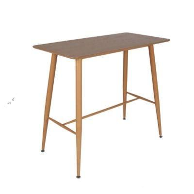 120X60cm Metal Leg Bar Table Nordic Classic High Table Modern Wooden Long Bar Table