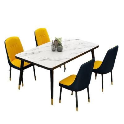 Dining Table Set Modern Minimalist Dining Table Home Ins Imitation Rock Board Dining Table and Chair