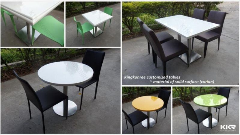 Modern 2 Seater Round Solid Surface Stone Restaurant Table