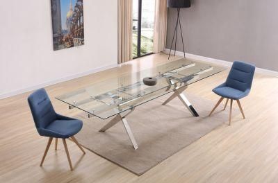 Factory Modern Simple Style Tempered Glass Dining Table