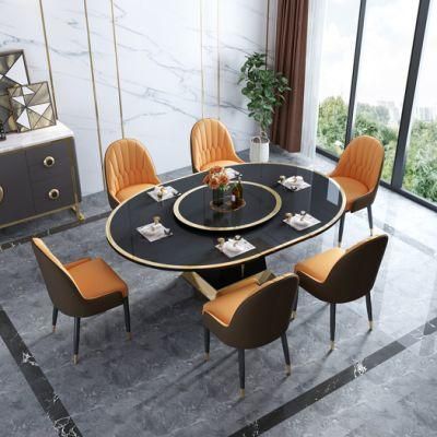 Modern Home Stainless Steel Luxury Functional Dining Table for Dining Room Furniture Set
