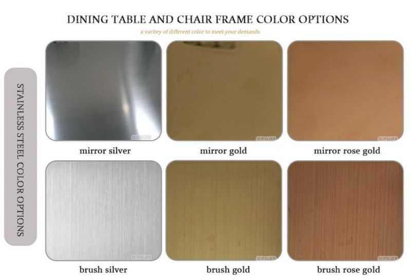 France Style Marble Top Gold Stainless Steel Frame Dining Table