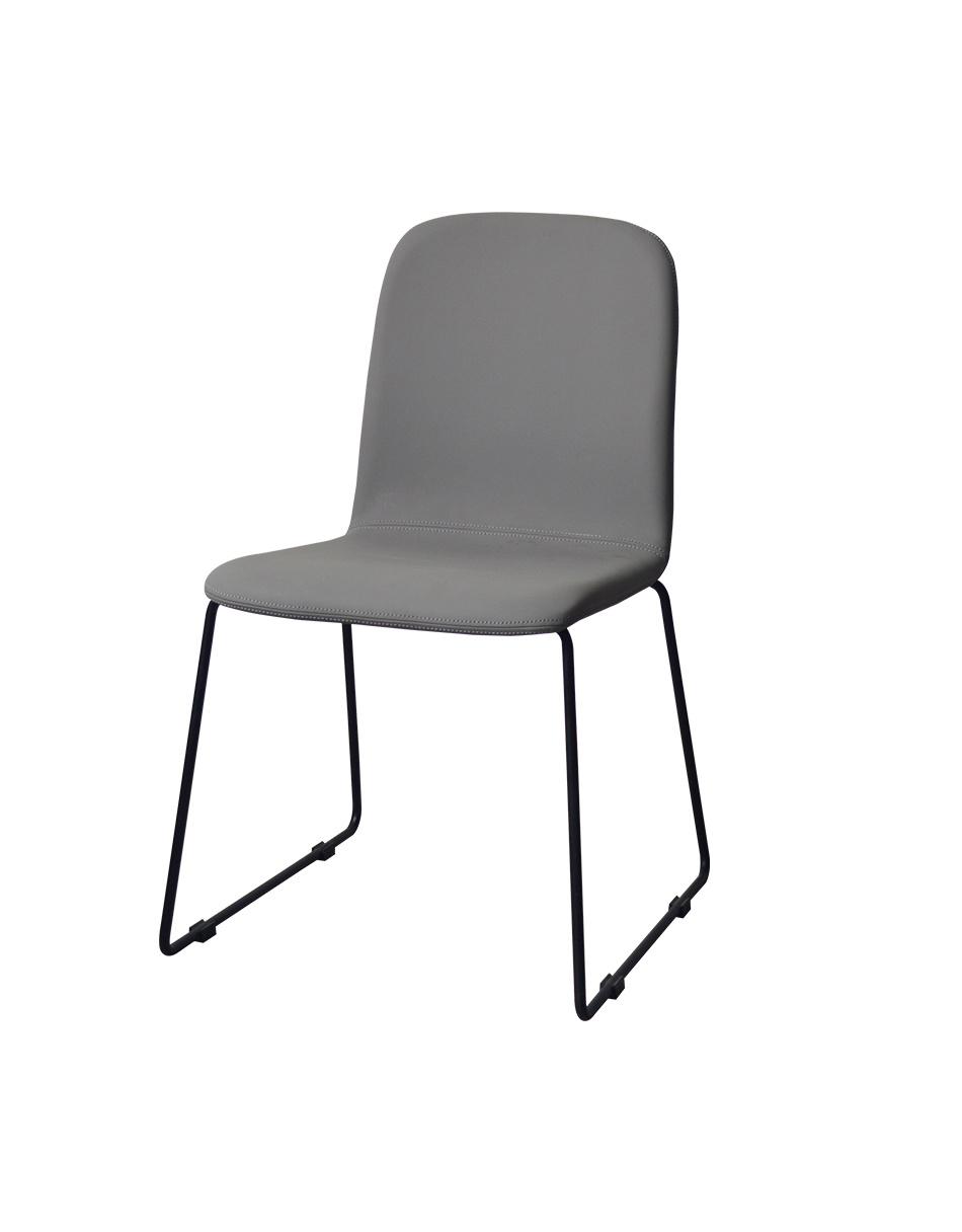 Modern Furniture Coffee Shop Furniture PU Leather Seat Metal Legs Dining Chair