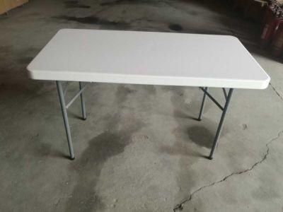 New Metal Base Plastic Top Foldable Dining Table for Commercial Restaurant, Garden, Meeting, Event, Party, Wedding, School, Hotel, Dining Hall, Camping