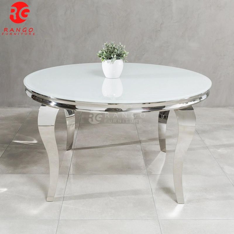 Living Room Furniture Arturo Round Dining Table Sets Grey Marble Chrome Dining Room Sets Dining Table and 4 Chairs