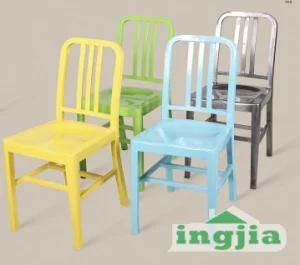 Colorful Aluminum Outdoor Hotel Restaurant Dining Navy Chair (JH-A05...)