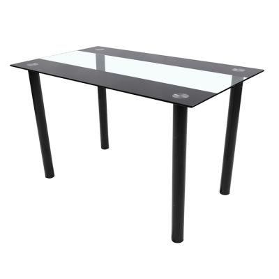 Modern Stainless Steel Legs Dining Table with Glass