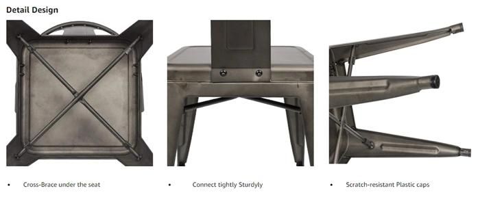 Industrial Armchair Tolix Metal Dining Chair Deep Green