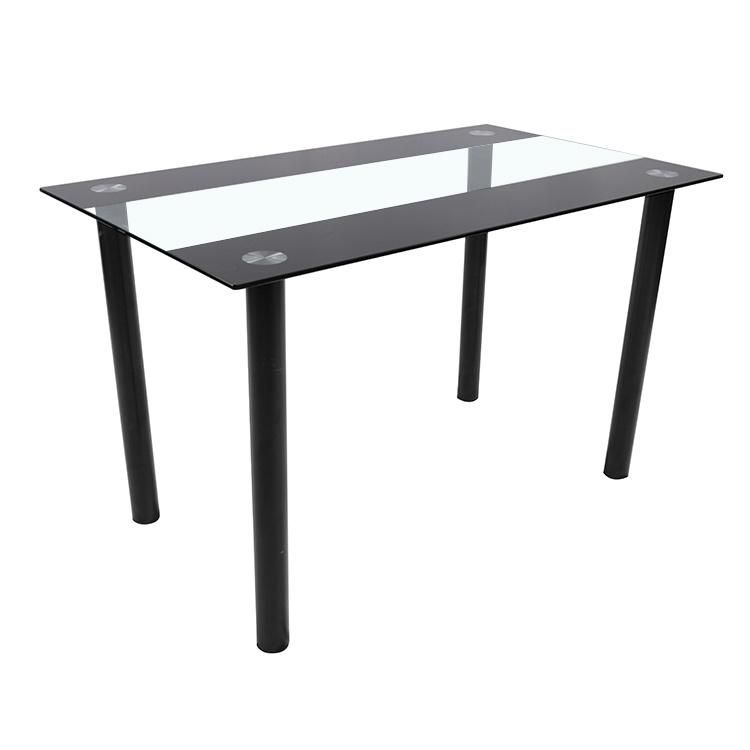 Modern Stainless Steel Legs Dining Table with Glass