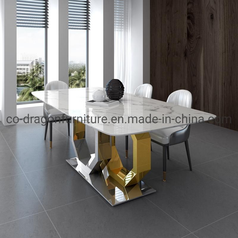 Wholesale Steel Dining Table with Marble Top for Dining Furniture