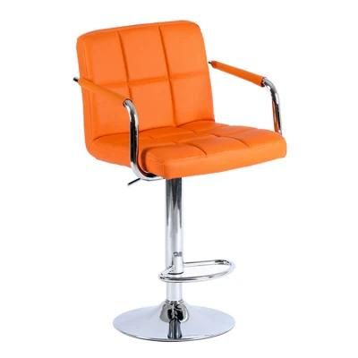 Nordic Armchair Orange PU Leather High Elasticity Sponge Bar Table Chair