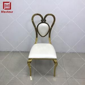 Heart Shape Back Stainless Steel Classic Wedding Chairs
