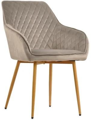 Popular Orange Fabric Chair Simple Metal Leg Dining Furniture