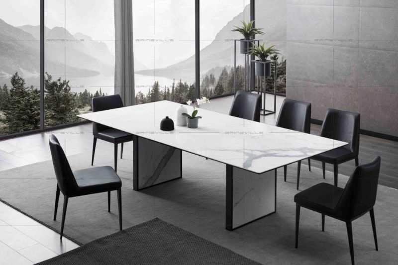 Italy Style Home Furniture Dining Table with Volakas Stone Top CT701
