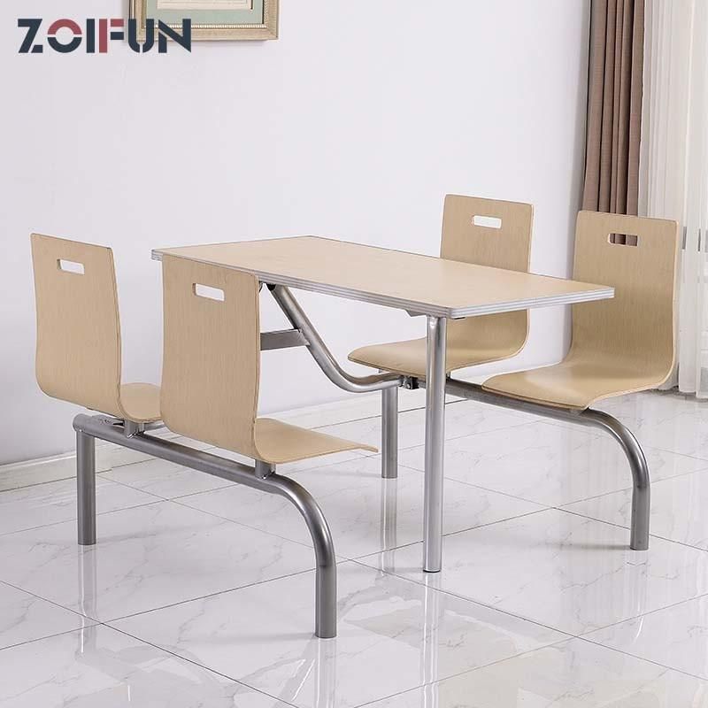 Catering Mall School Canteen Fast Food Furniture Metal Canteen Table & Chair Set