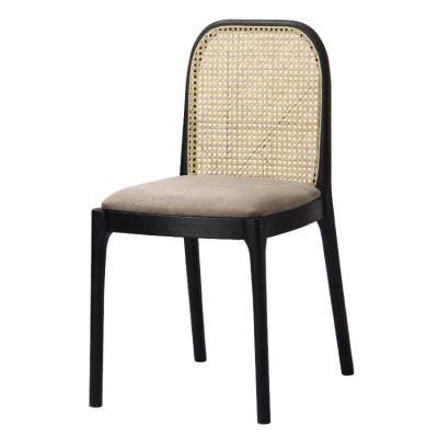 Kvj-6559 Hot Sales Black Restaurant Wooden Rattan Dining Chair