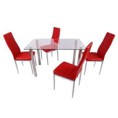 Wholesale Dining Furniture Tempered Glass Dining Table Set