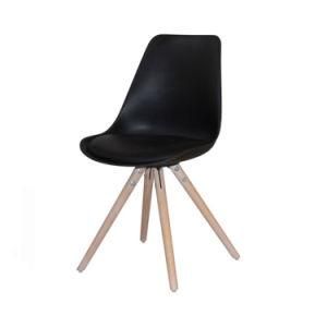 Modern Fashion Upholstered Wooden Legs Black Paint Legs Dining Room Outdoor Dining Chair