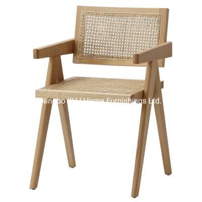 Kvj-6541 China Factory Price Beech Wood Rattan Pierre Jeanneret Chair