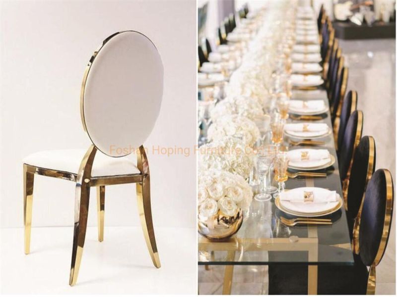 White Round Back Stacking Banquet Chair for Ceremony Upholstered Leather Hotel Restaurant Wedding Dining Chair