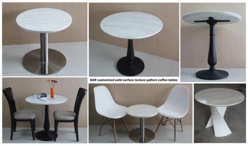 4 Seaters Dining Table Restaurant Table White Marble Artificial Solid Surface Tables