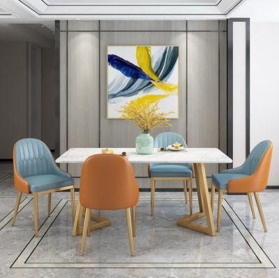 Post-Modern Minimalist Household Dinner Table Home Light Luxury Marble Dining Table
