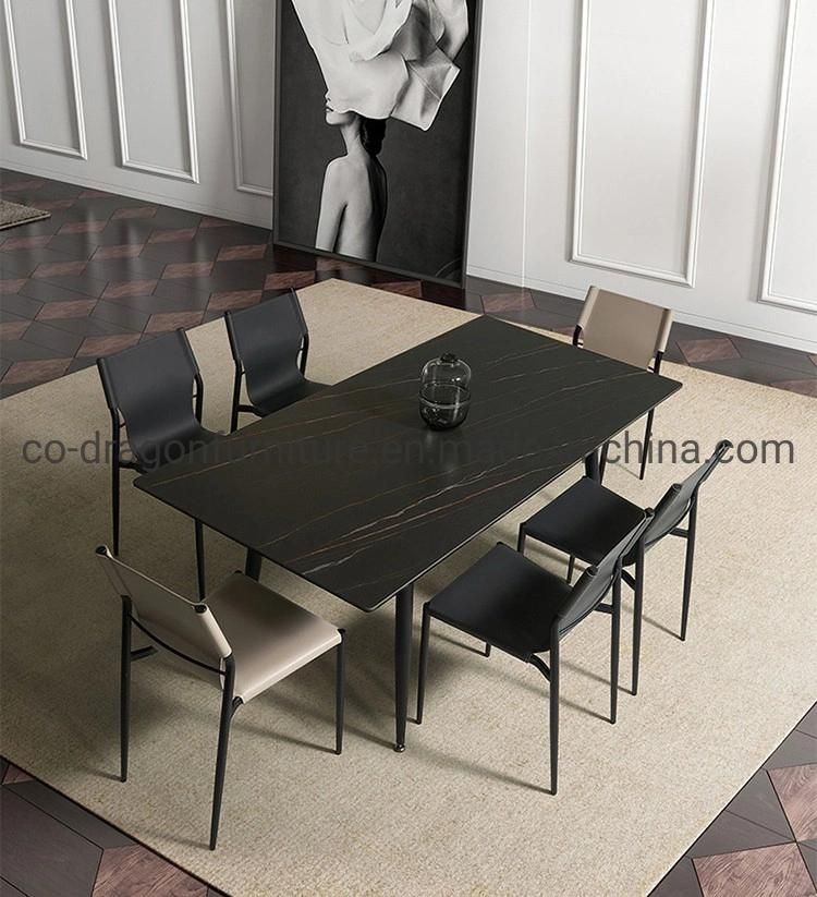 Modern Cheap Price Leather Metal Dining Chairs for Home Furniture