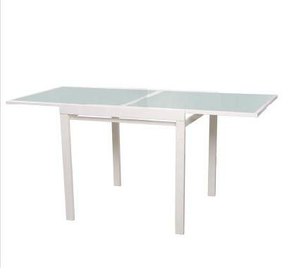 Folding Extension Dining Table with Glass Top