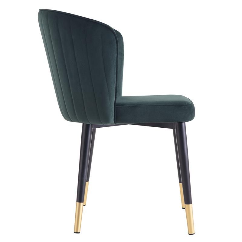 Hot Selling Home Dining Furniture Restaurant Chair Velvet Dining Chairs with Metal Legs