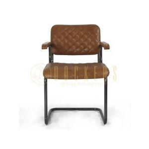 Chinese Living Room Wholesale American Industrial Vintage Furniture Loft Style Metal Leather Dining Chair
