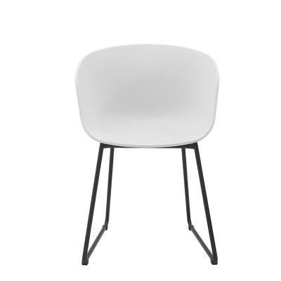 Cheap Price Home Furniture Plastic Material Multi-Color Optional Modern Design Dining Chair with Wood Legs