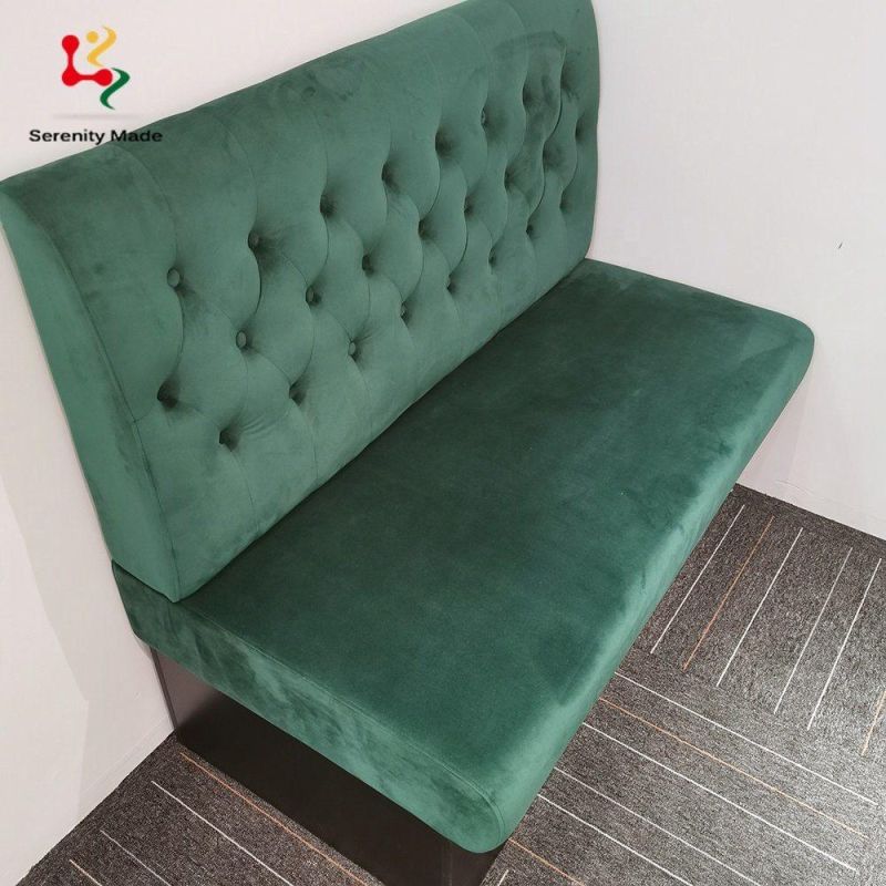 Cafe Furniture Straight Seating Modern Velvet Couch Booth Seating