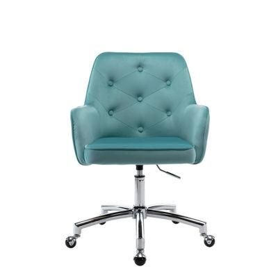 Comfortable Upholstered Velvet Task Desk Executive Office Chair Swivel Computer Office Chair for Sale