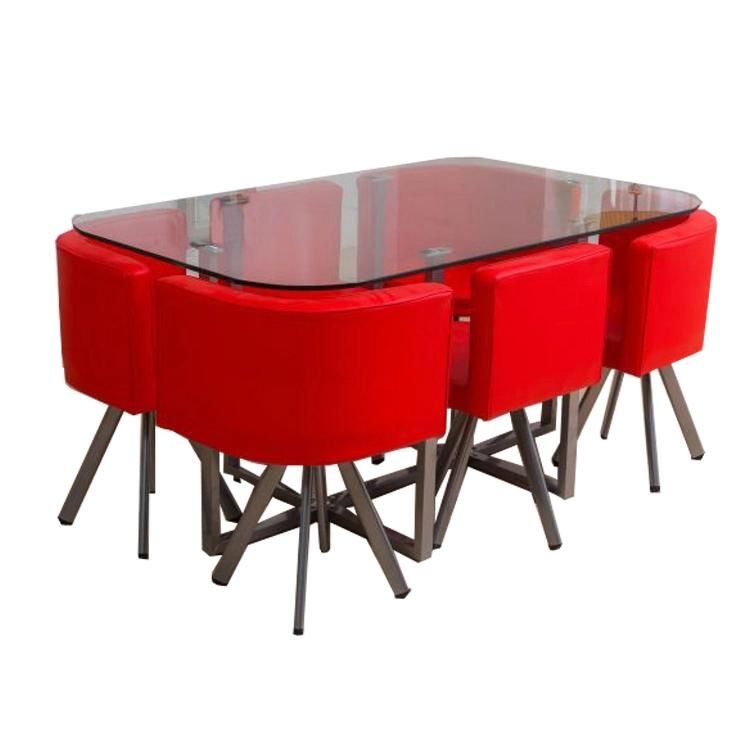 Modern Home Restaurant Glass Dining Tables and Chairs Dining Set