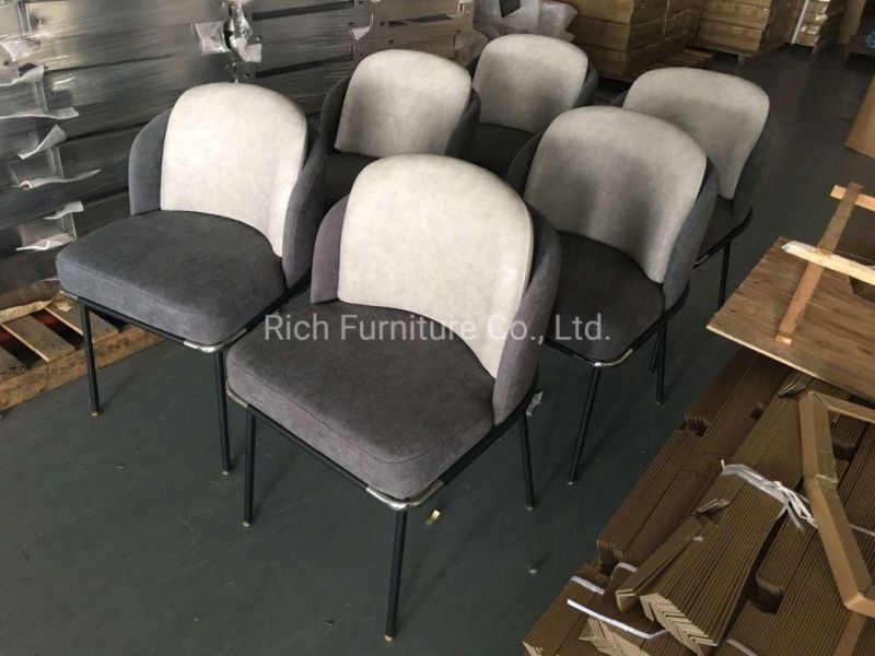 Modern Restaurant Hotel Armchair Leisure Velvet Fabric Furniture Dining Room Chair