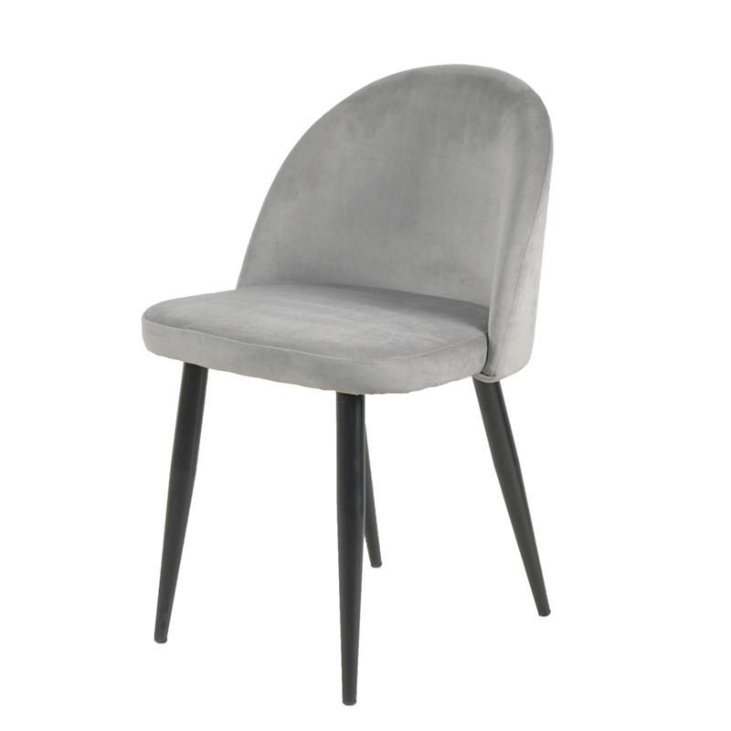 2022 Most Popular Fabric Tufted Black Metal Leg Leisure Luxury Modern Dining Chair
