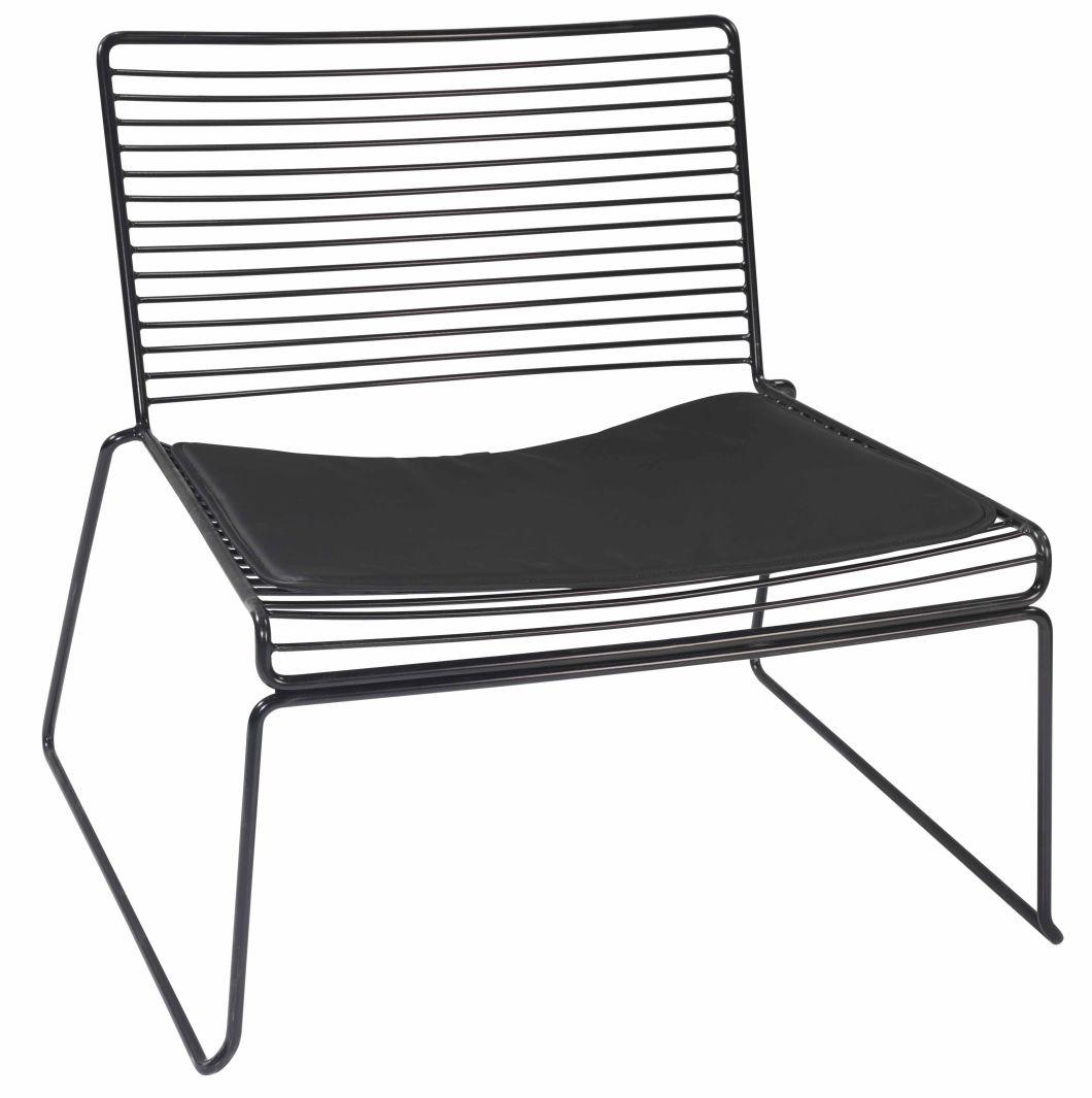 Stackable Replica Bertoia Black Metal Wire Outdoor Modern Cafe Dining Chairs