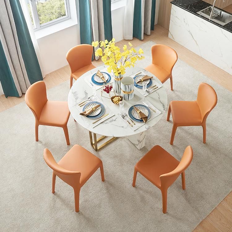 New Design Home Furniture Modern Brown PU Dining Two Chair